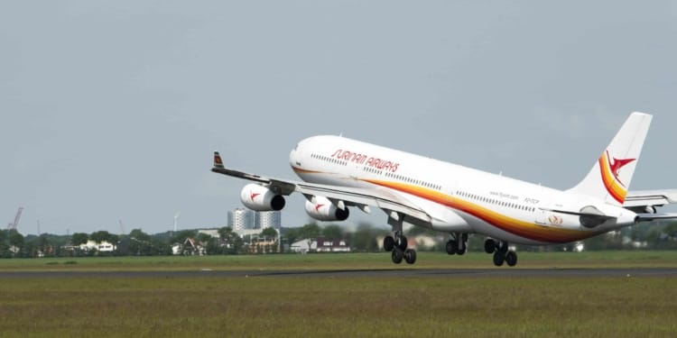 surinam airways airbus 340 schiphol amsterdam airport scaled