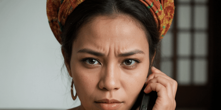 vrouw boos mobiel bellen