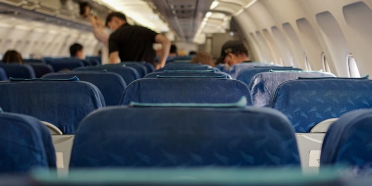 vliegtuig reizen cabine passagier