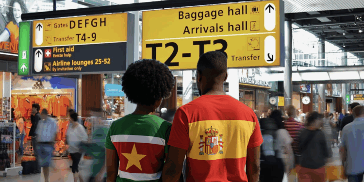 schiphol airport spanje suriname